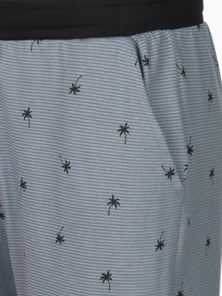 Bild 3 von Herren Schlafbermuda mit Minimalprint Blau