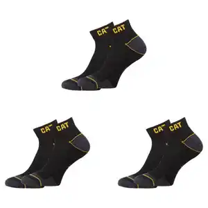CAT Damen oder Herren Socken 3er-Packung, Schwarz, 35/38