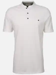 Herren Henleyshirt mit Stickerei Weiß