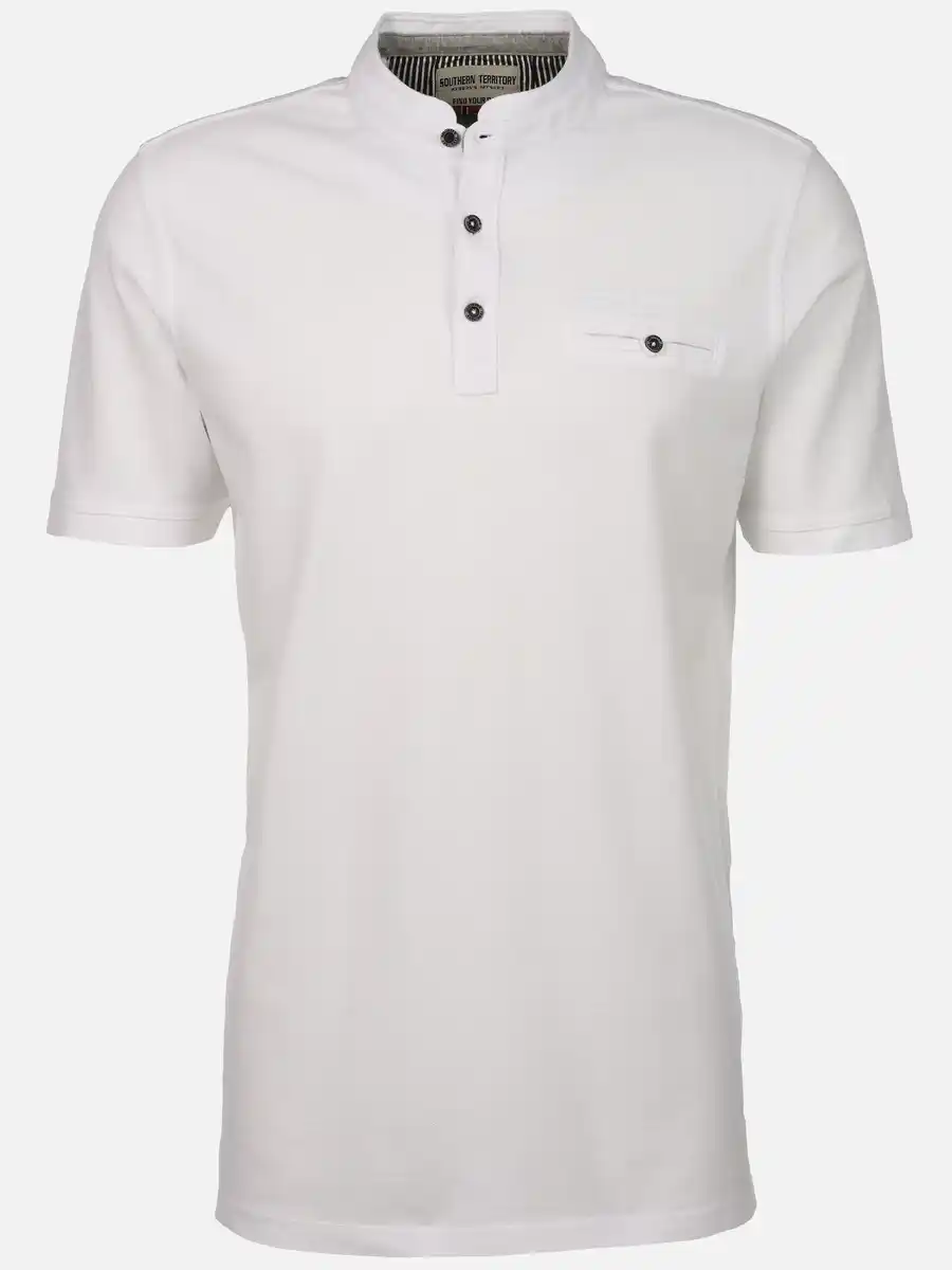 Bild 1 von Herren Henleyshirt mit Stickerei Weiß