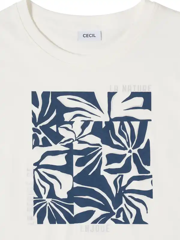 Bild 2 von Damen T-Shirt mit Frontprint Weiß