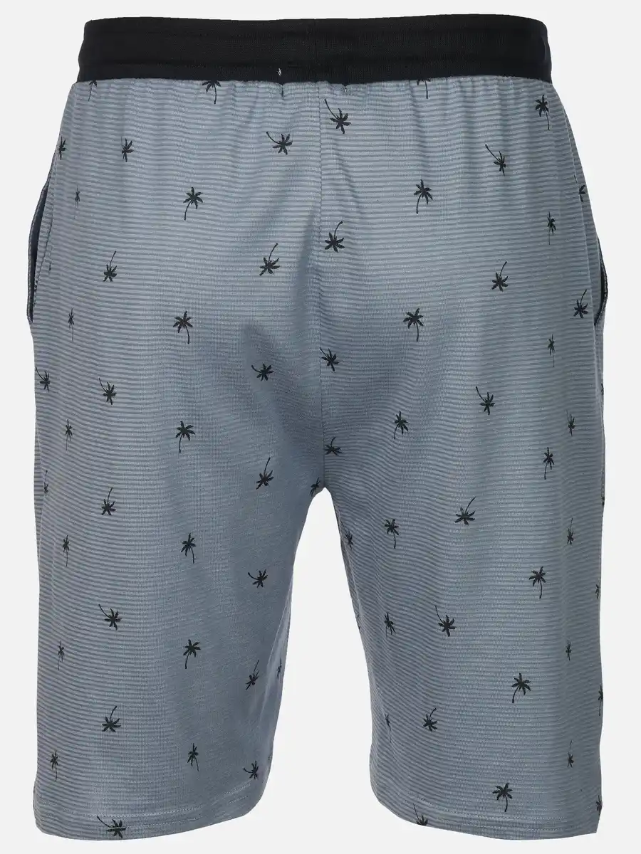 Bild 2 von Herren Schlafbermuda mit Minimalprint Blau