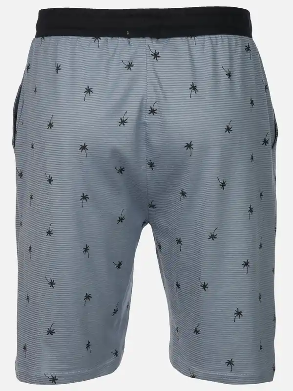 Bild 2 von Herren Schlafbermuda mit Minimalprint Blau