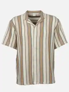 Herren Freizeithemd mit Streifen Beige