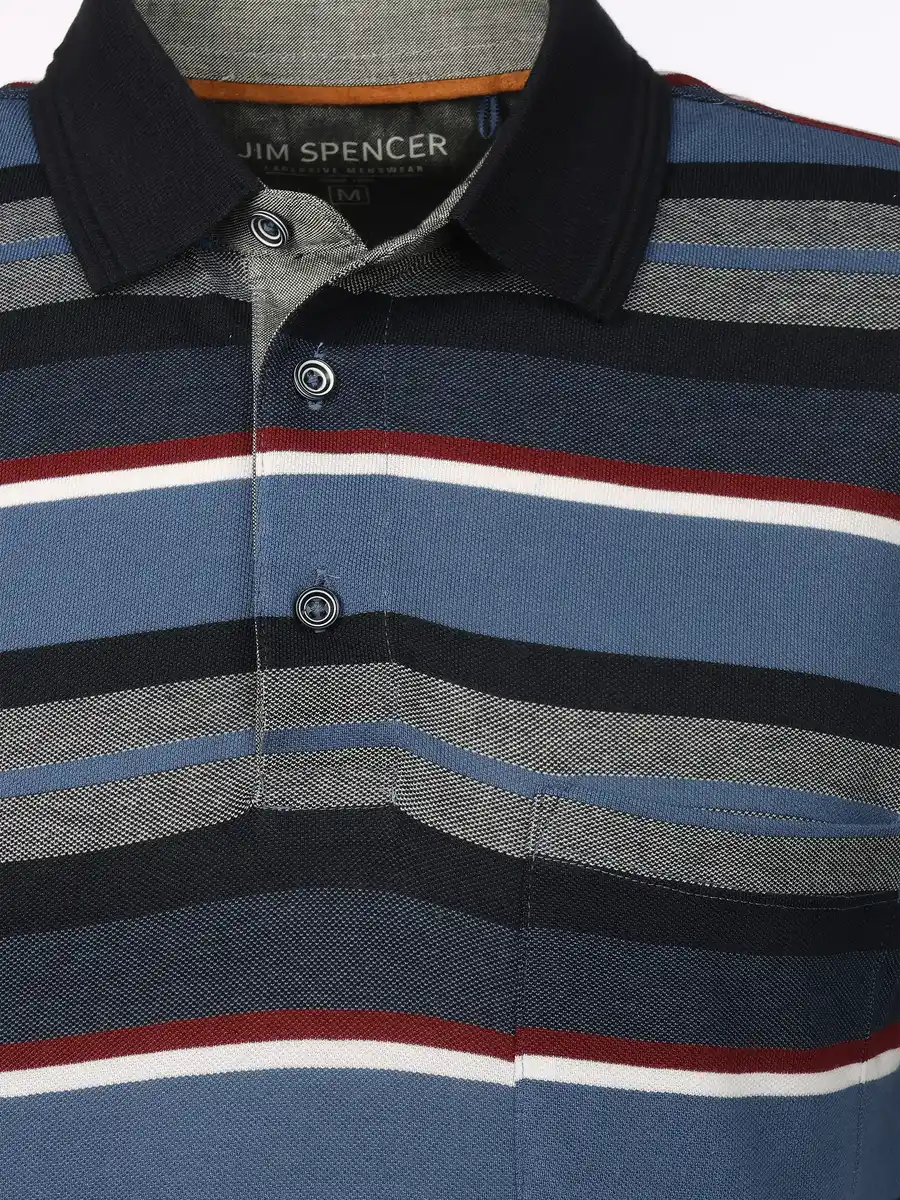 Bild 3 von Herren Poloshirt im Streifenlook Blau