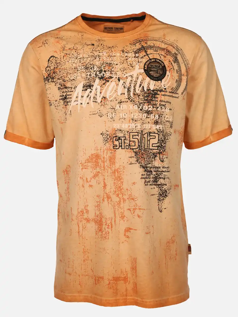 Bild 1 von Herren Shirt mit Frontprint Orange