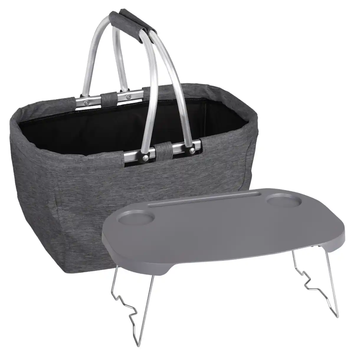 Bild 1 von Picknickkorb mit Deckel 2-in-1, grau