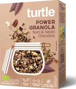 Turtle Bio Power Granola Nuts & Seeds Chocolate, 350 g