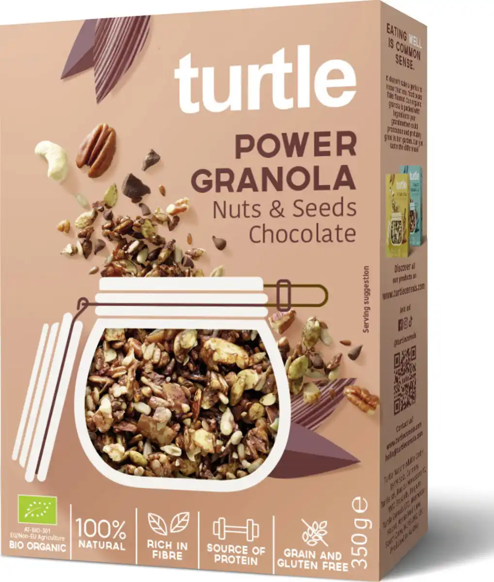 Bild 1 von Turtle Bio Power Granola Nuts & Seeds Chocolate, 350 g