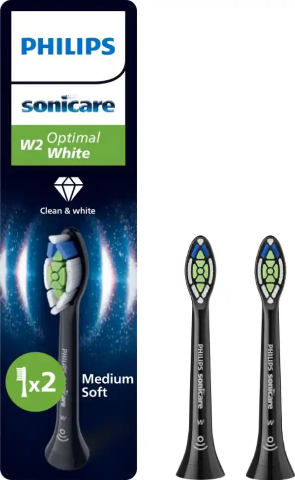 Bild 2 von PHILIPS Sonicare Aufsteckbürsten W2 Optimal White HX6062/88 schwarz