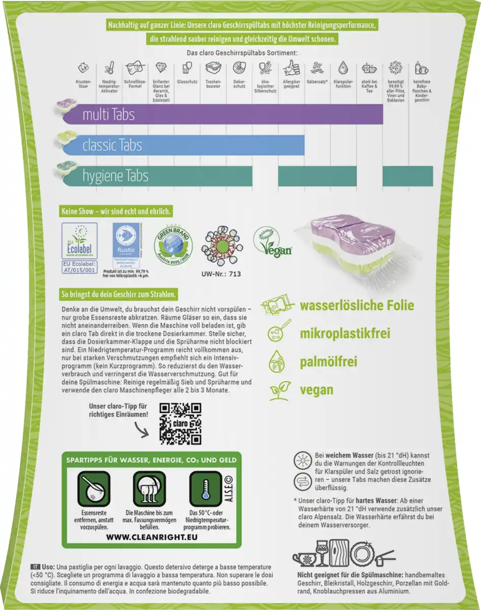 Bild 2 von claro Alles in 1 Multi Geschirrtabs XXL Grosspackung