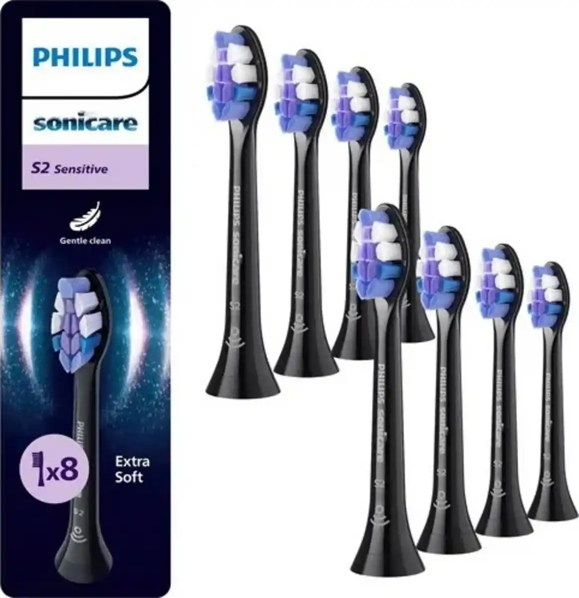 Bild 1 von PHILIPS Sonicare Aufsteckbürsten S2 Sensitive HX6058/88 schwarz