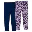 Bild 1 von LILY & DAN Kleinkinder-Leggings 2er-Pack, Blau und Leoparden-Print, 92