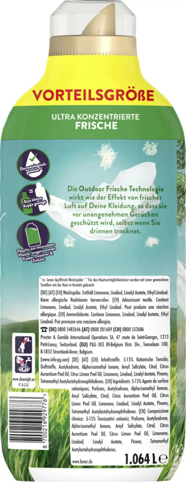Bild 2 von Lenor Weichspüler Konzentrat Luftfrisch Landwiese 76WL, 76 WL