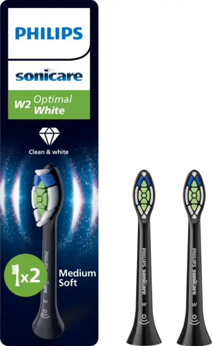Bild 1 von PHILIPS Sonicare Aufsteckbürsten W2 Optimal White HX6062/88 schwarz