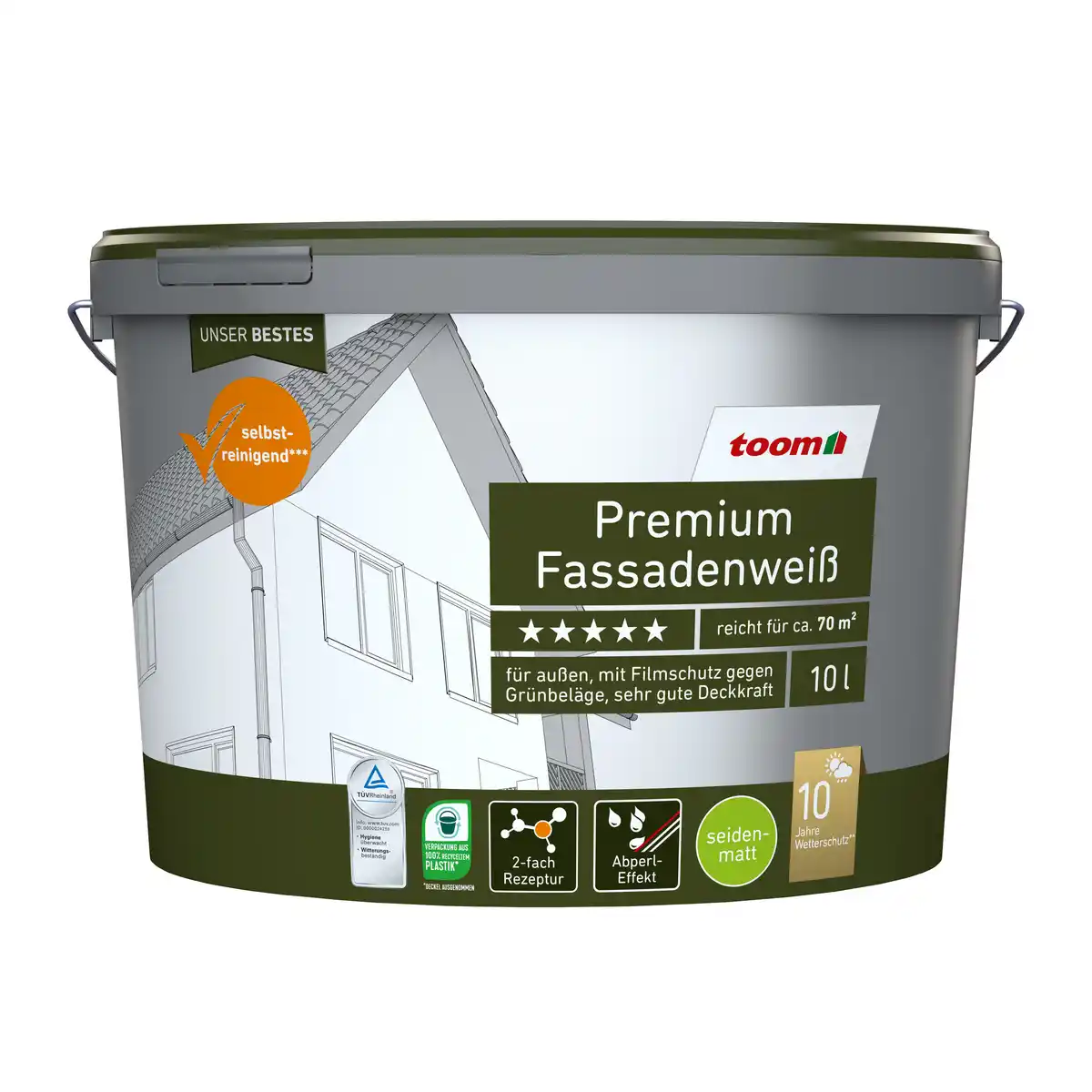 Bild 1 von toom Premium-Fassadenweiß seidenmatt 10 l