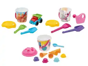 lupilu® Sandspielzeug mit Eimer / Lastwagen / Gießkanne / Eiscreme