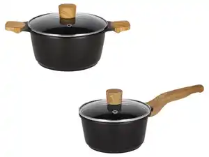 SILVERCREST® Aluguss-Topf, Ø 20 cm / Aluguss-Stielkasserolle, Ø 16 cm