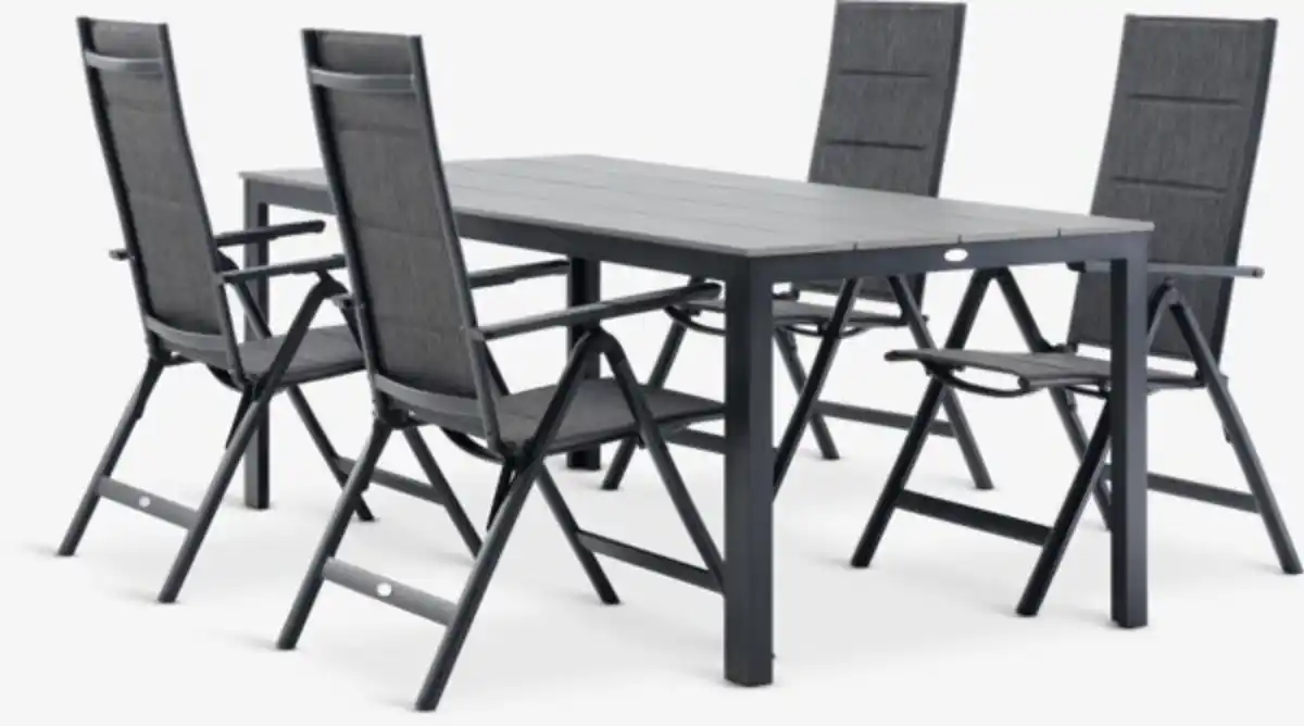 Bild 1 von MARIELYST L205 Tisch + 4 MYSEN Stühle grau