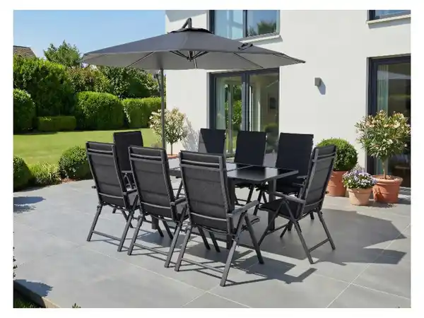 Bild 2 von LIVARNO® Alu-Premium-Set »Toronto«, 9-teilig - Ausziehtisch & 8 Klappsessel
