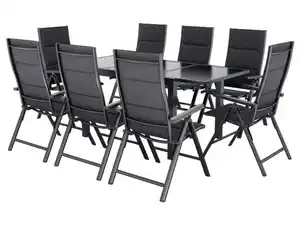 LIVARNO® Alu-Premium-Set »Toronto«, 9-teilig - Ausziehtisch & 8 Klappsessel