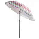 Bild 1 von  Strand-/ Sonnenschirm - Rot-Pink-Gelb-Hellgrau gestreift