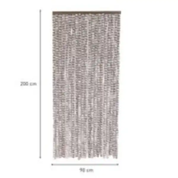 Bild 3 von Flauschvorhang 90x200cm taupe-weiß meliert, Fliegenschutz, Türvorhang Wohnwagen