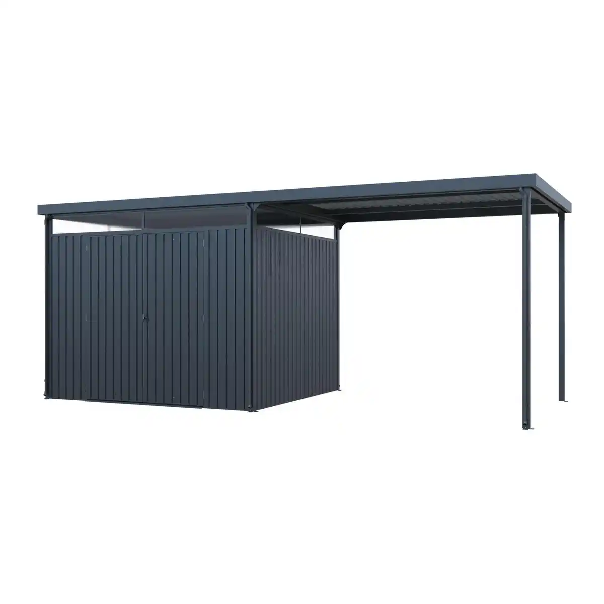 Bild 1 von Metallgerätehaus 7㎡ Skylight mit 7㎡ Carport-Erweiterung 2 in 1, ca. 245 x 290 x 226 cm