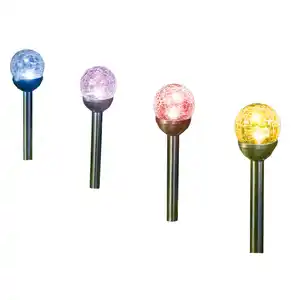 XXL-LED-Solar-Kugel "Crashglas" 4er-Set