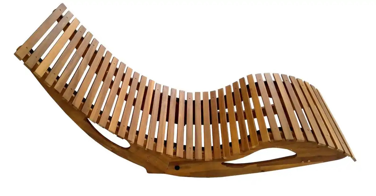 Bild 1 von Ergonomische Schwungliege / Saunaliege aus Akazienholz, faltbar