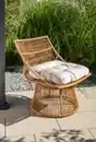 Bild 3 von Korbsessel Rattan mit Sitzpolster, ca. 87 x 70 x H 46/87 cm - Braun