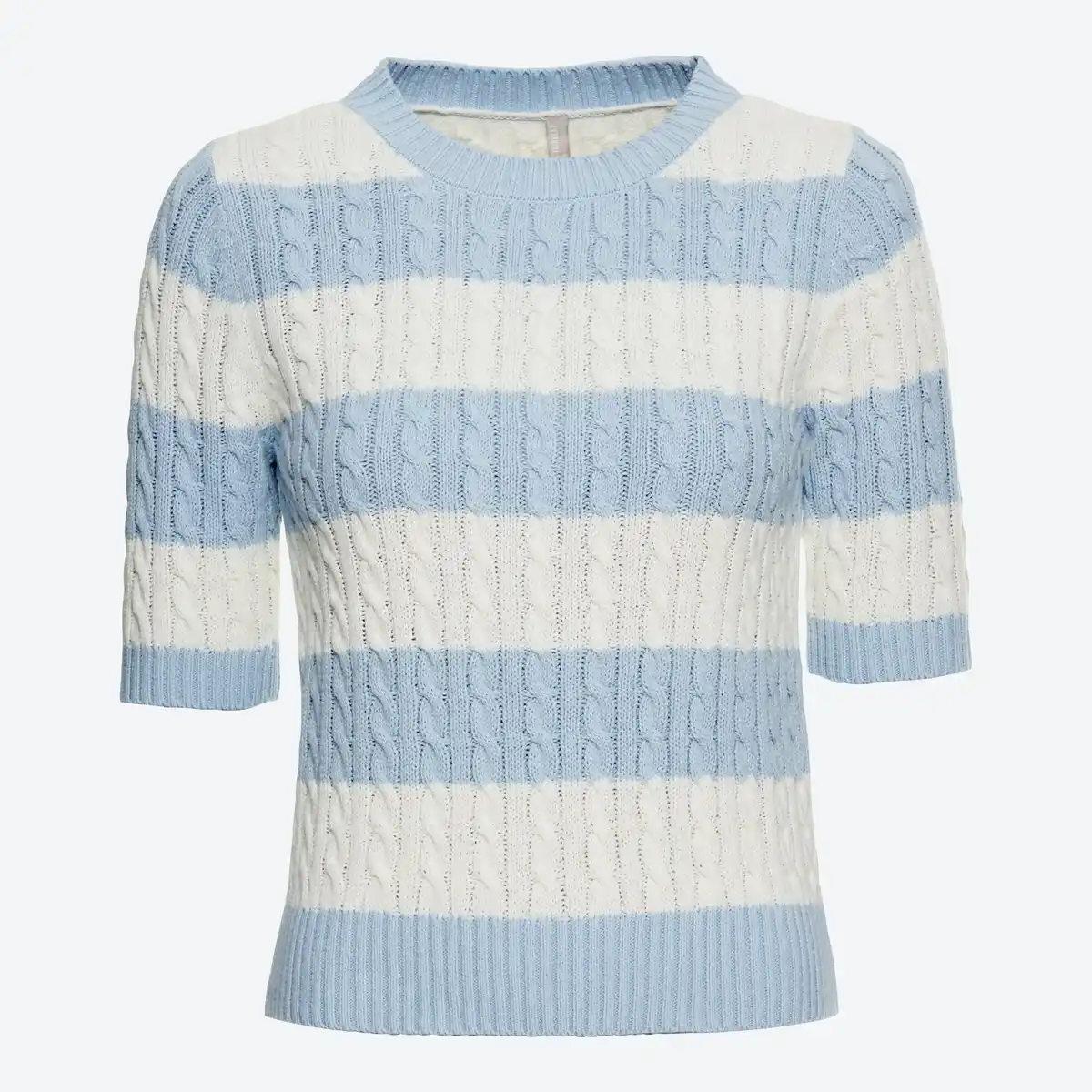 Bild 3 von Damen-Kurzarm-Pullover mit Zopfmuster