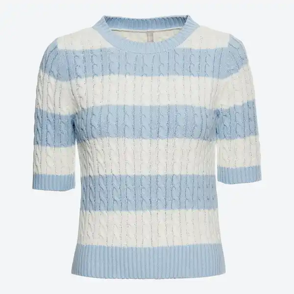Bild 3 von Damen-Kurzarm-Pullover mit Zopfmuster