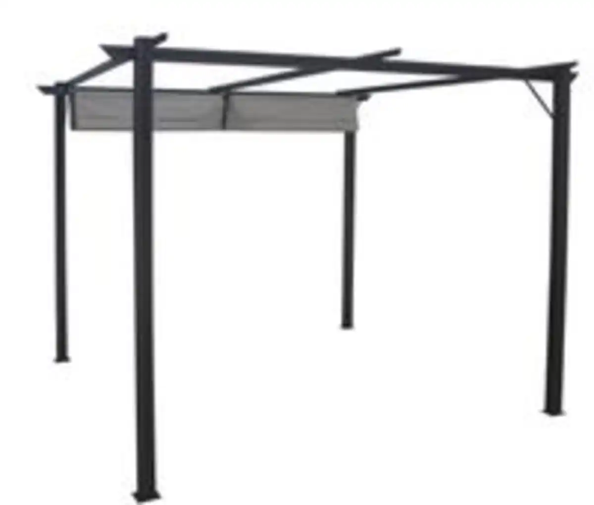 Bild 4 von Pavillon mit Schiebedach aus Aluminium ca. 290 x 290 x 215 cm in Grau
