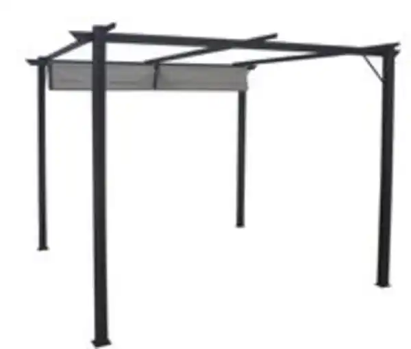 Bild 4 von Pavillon mit Schiebedach aus Aluminium ca. 290 x 290 x 215 cm in Grau