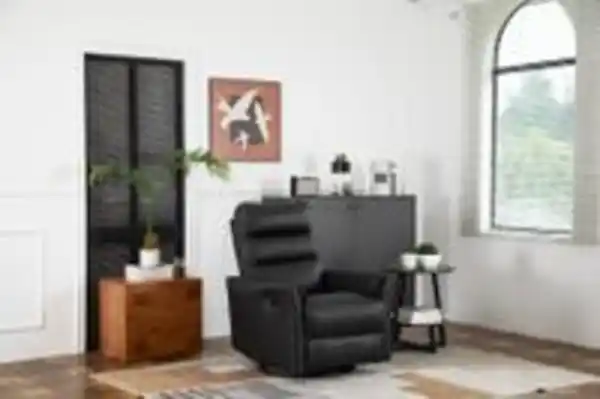 Bild 2 von Verstellbarer Relaxsessel / Massagesessel, ca. 75 x 94,5 x 100,5 cm - Schwarz in Lederoptik