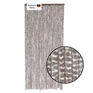 Flauschvorhang 90x200cm taupe-weiß meliert, Fliegenschutz, Türvorhang Wohnwagen