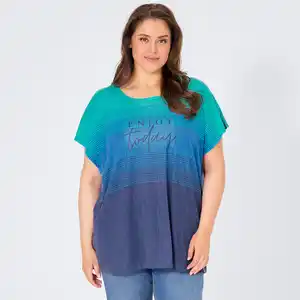 Damen-T-Shirt mit U-Bootausschnitt, große Größen