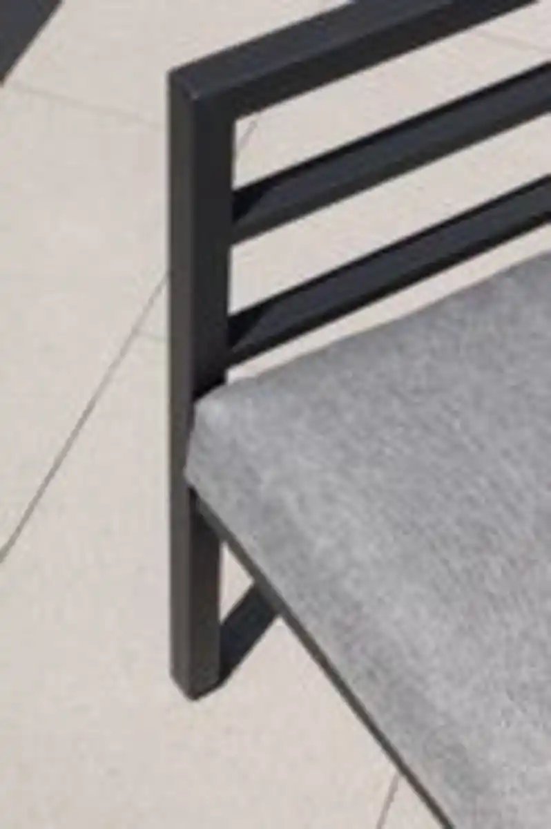 Bild 4 von 17tlg. Aluminium Eckloungeset-Set  "Malia" mit 2 Sessel, Tisch & Polsterauflagen - Schwarz/Grau