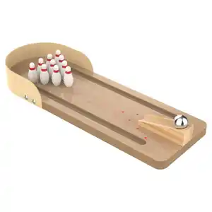 TOYLINO Holz Tisch Spiele, Mini Bowling