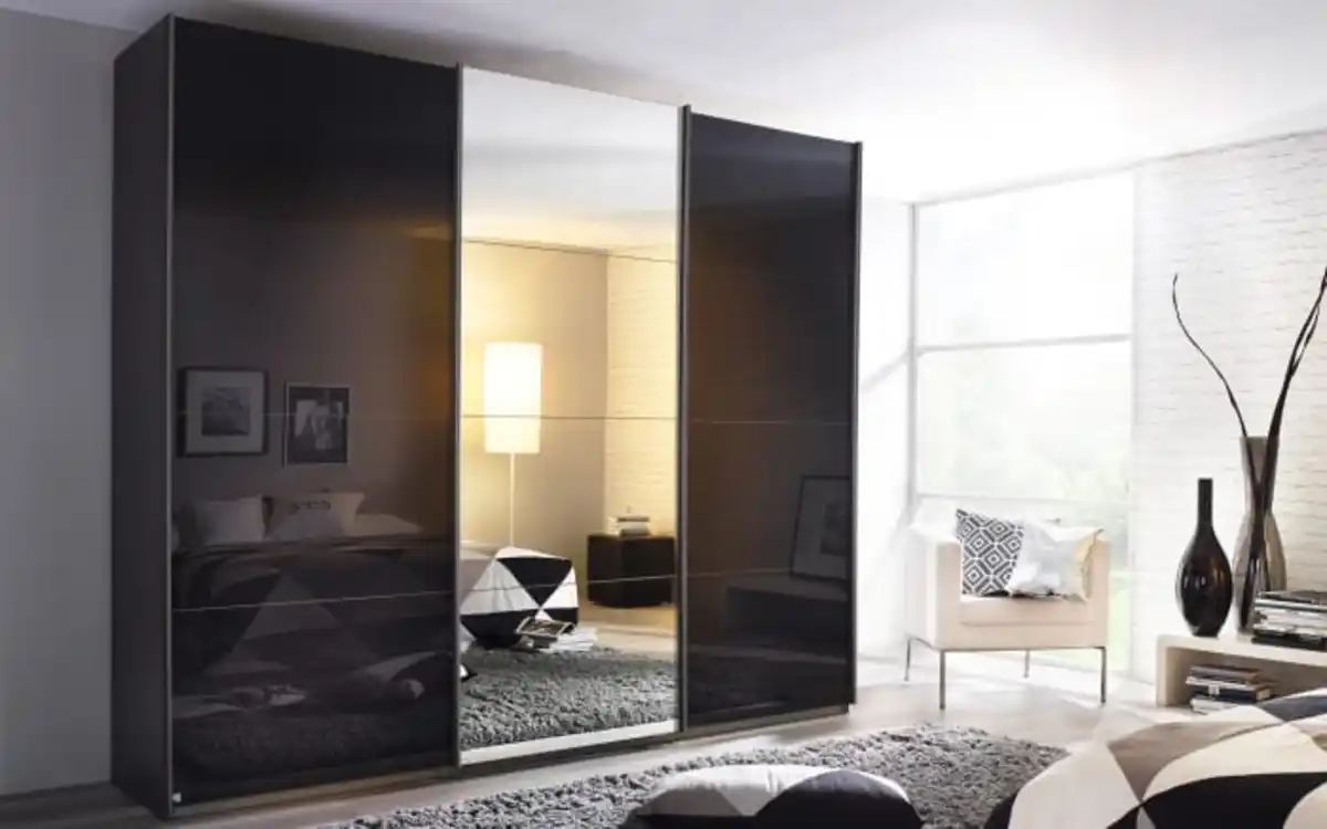 Bild 1 von Schwebetürenschrank Kulmbach, Glas basalt, 271 x 229 cm