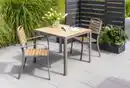 Bild 2 von 3tlg. Gartenmöbel-Set aus Aluminium mit Holzoptik
