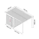 Bild 4 von Metallgerätehaus 4.7㎡ Skylight mit 5.3㎡ Carport-Erweiterung 422 x 239 x 227 cm
