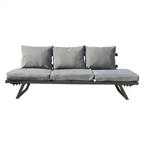 7tlg. Alu-Loungebank Arruzo mit verstellbarem Kopfteil - ca. 200 x 69 x H 31-71 cm