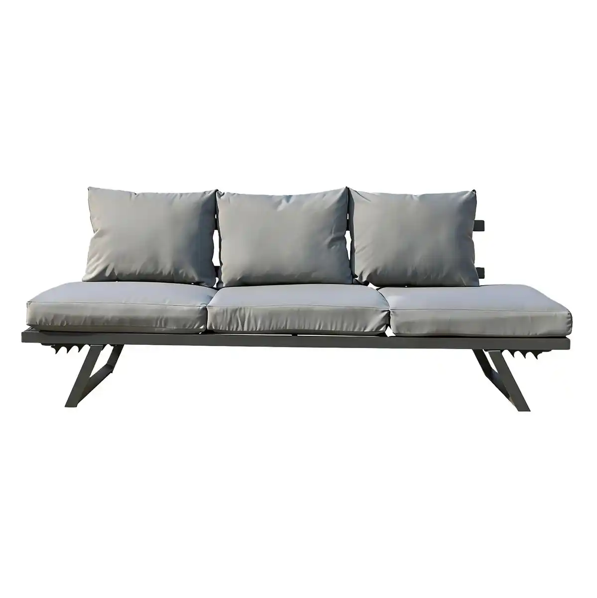 Bild 1 von 7tlg. Alu-Loungebank Arruzo mit verstellbarem Kopfteil - ca. 200 x 69 x H 31-71 cm