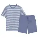 Bild 1 von UP2FASHION MEN Herren Kurzer Pyjama, Hellblau/Streifen, M