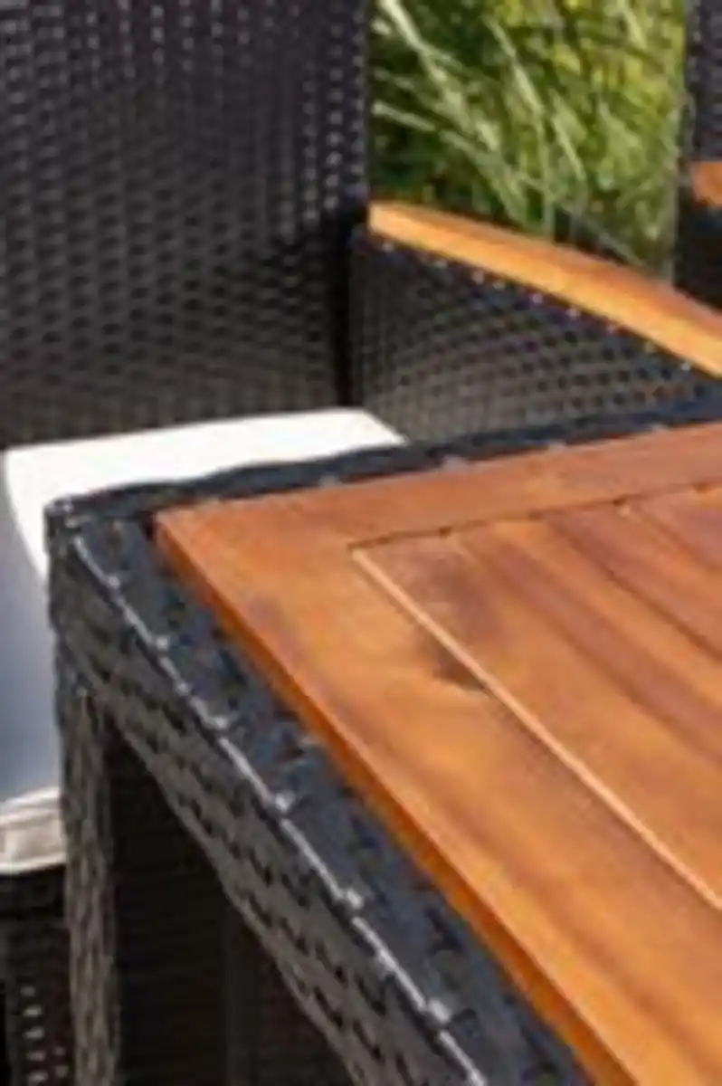 Bild 4 von 13tlg. Dining-Set VERA aus Polyrattan mit Holztisch inkl. Polsterauflagen