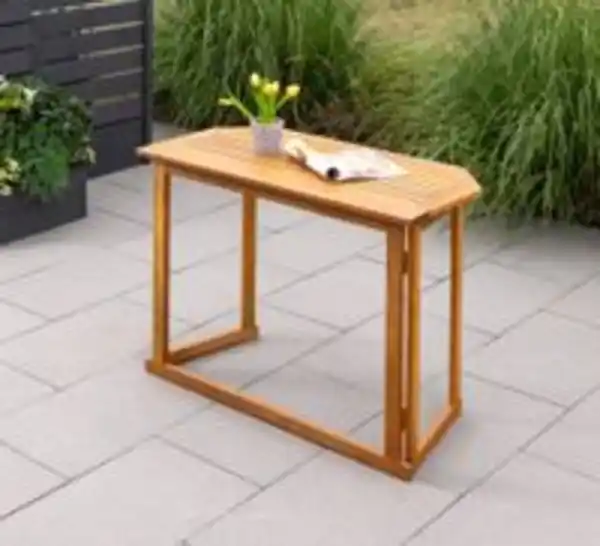 Bild 4 von Balkontisch mit Eckbank, ca. 100 x 50 x 74 cm - Braun