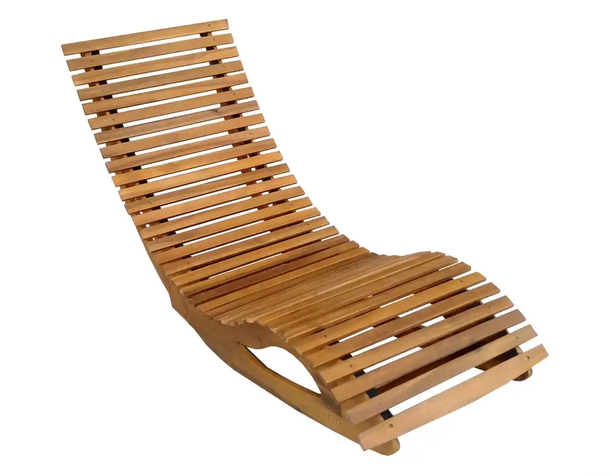 Bild 1 von Ergonomische Schwungliege aus Akazienholz - FSC zertifiziert, ca. 150 x 60 x 86 cm