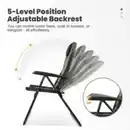 Bild 2 von HOMECALL Campingstuhl Gartenstuhl klappbar, polyester, 5 fach Verstellbarer Rückenlehne, bis 150kg